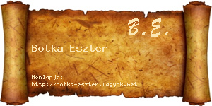 Botka Eszter névjegykártya